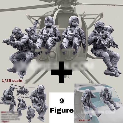 Resin helicopter crew set - resin,